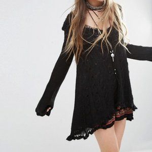 Free People Waterfall Sweater Alpaca Blend Black